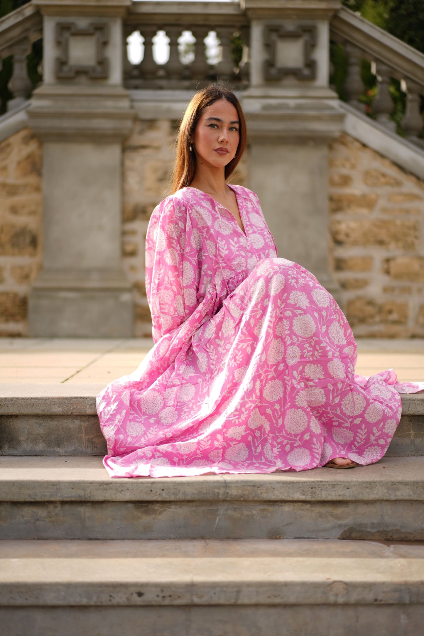 Mohini Midi Dress - Rosy Blush