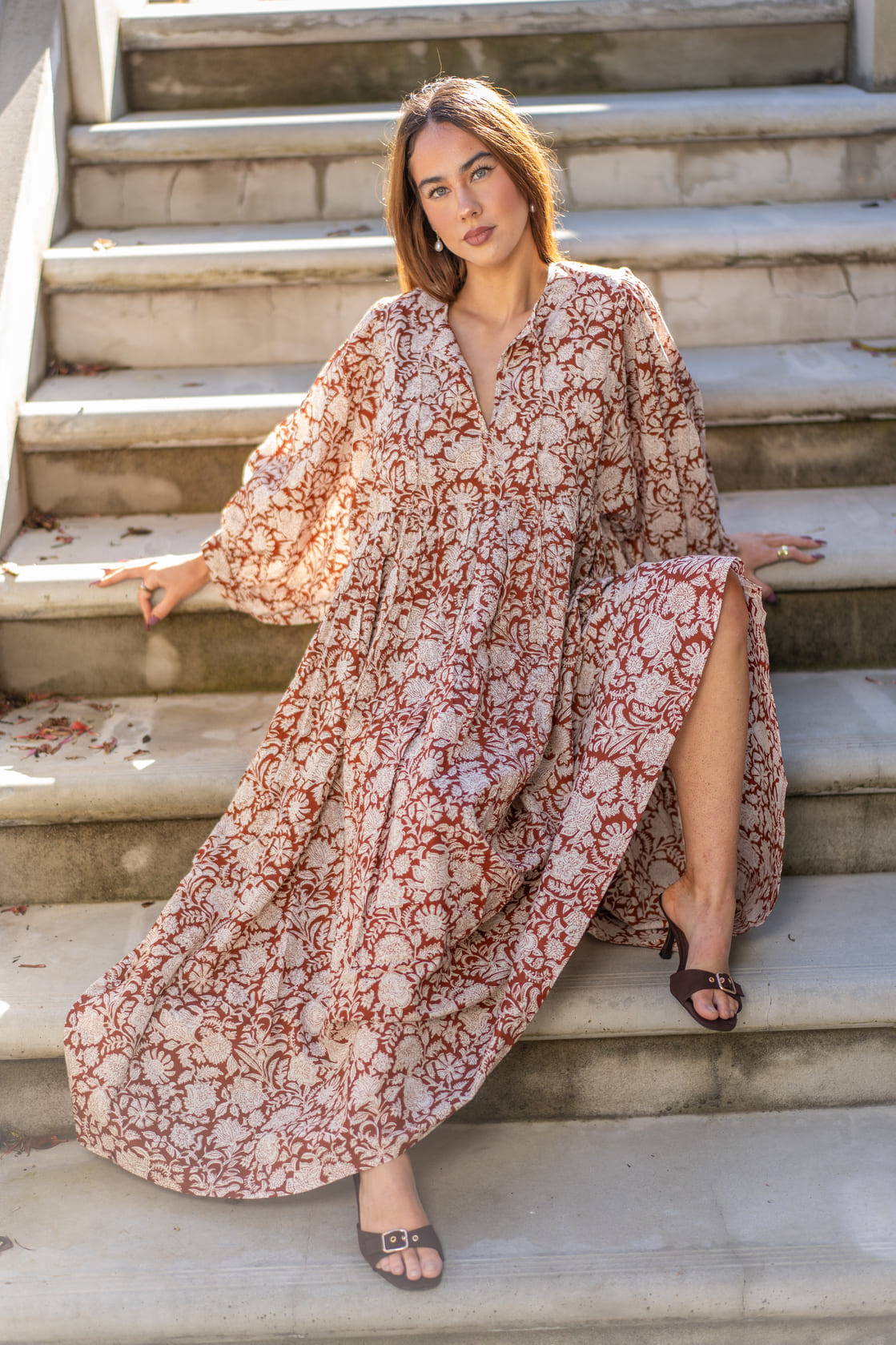 Mohini Midi Dress - Caramel Luxe