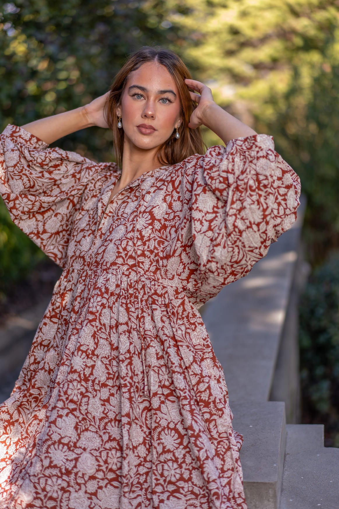 Mohini Midi Dress - Caramel Luxe