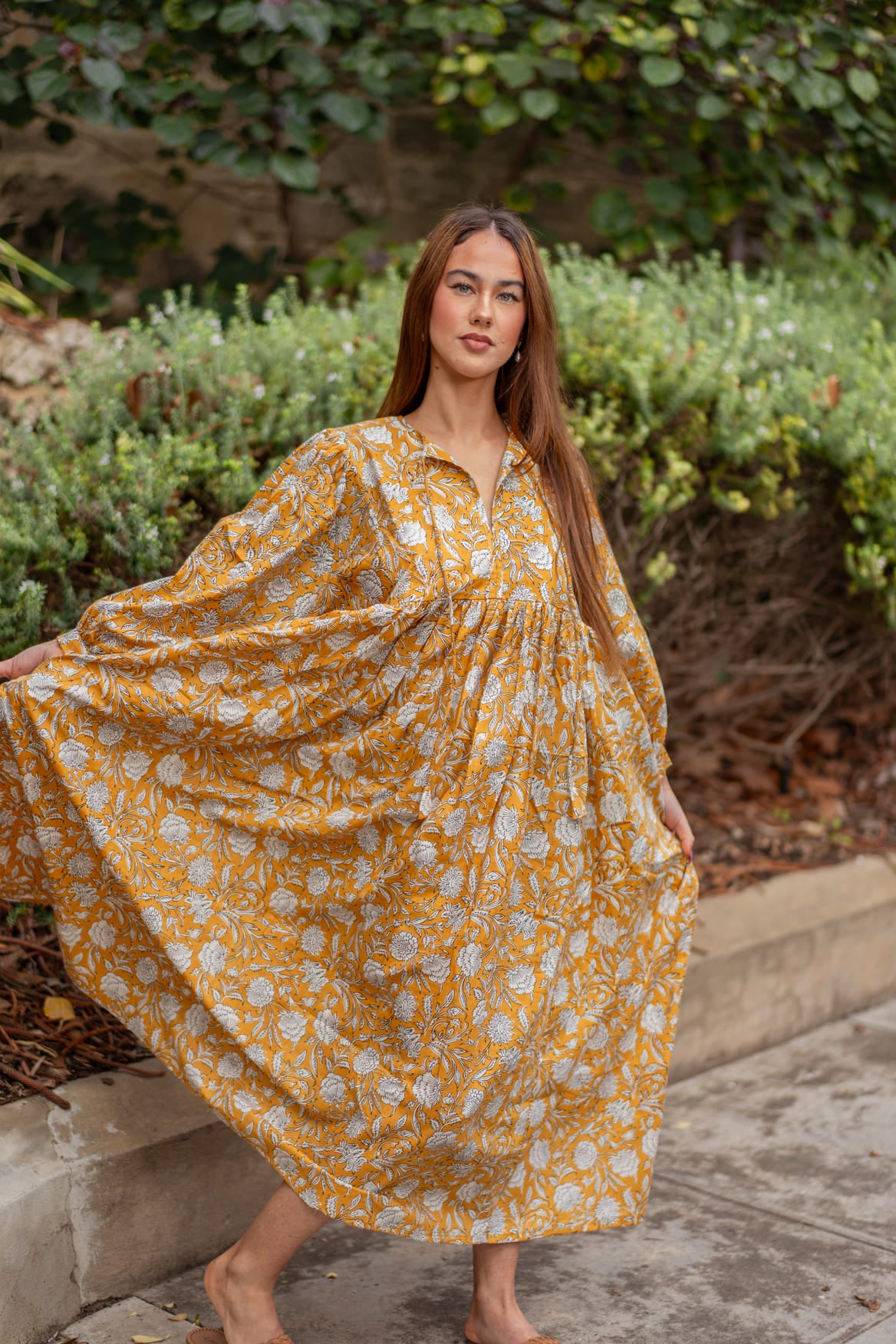 Mohini Midi Dress - Marigold Allure