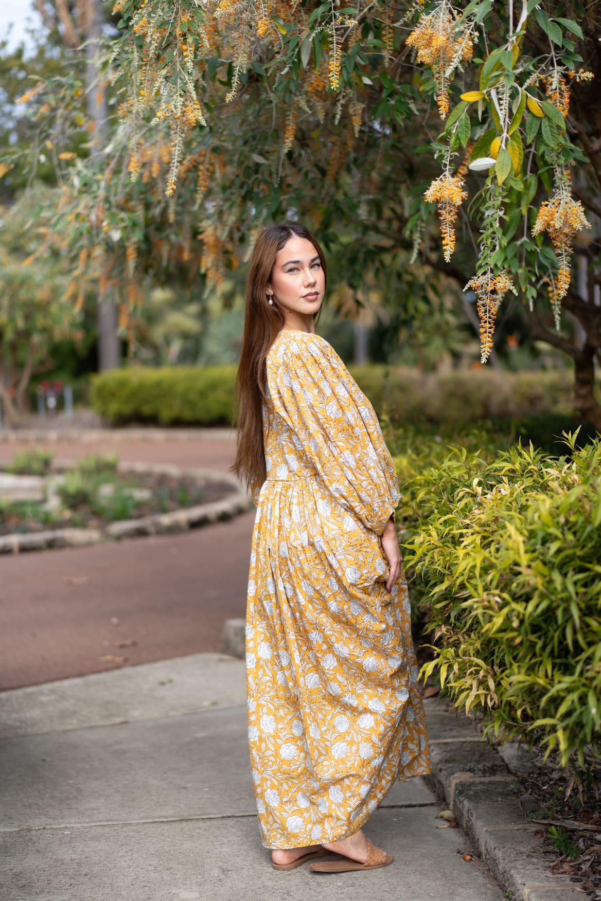 Mohini Midi Dress - Marigold Allure
