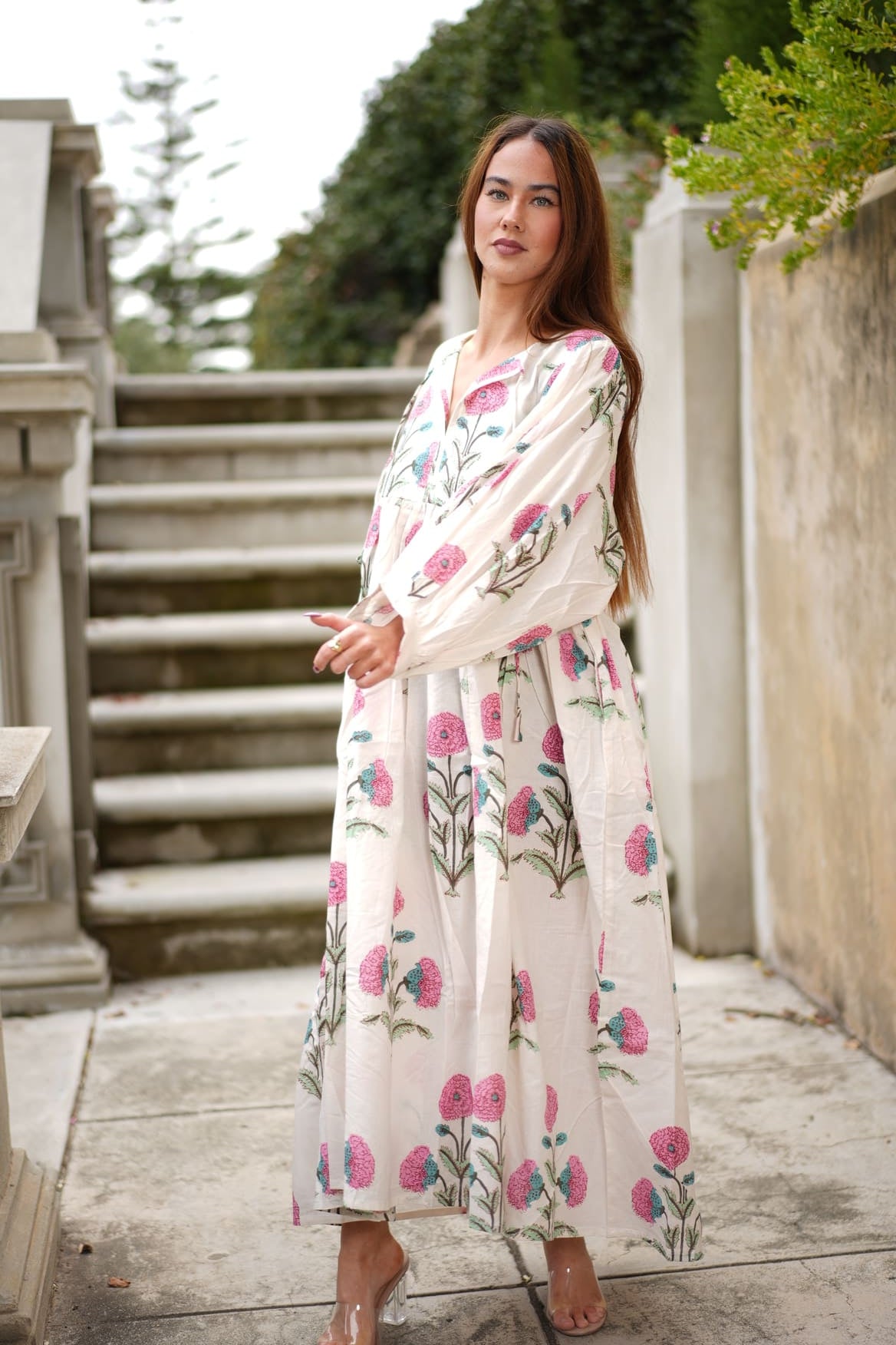 Mohini Midi Dress - Petal Whisper