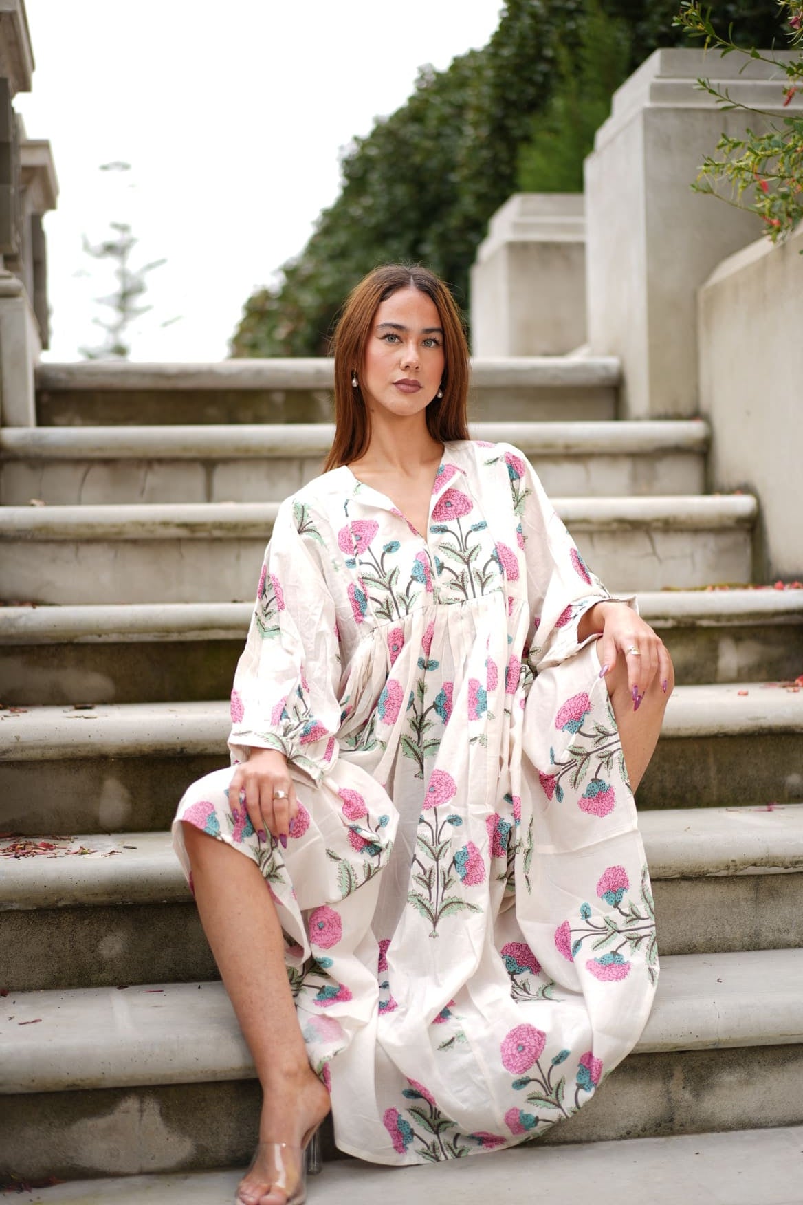 Mohini Midi Dress - Petal Whisper