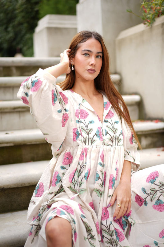 Mohini Midi Dress - Petal Whisper