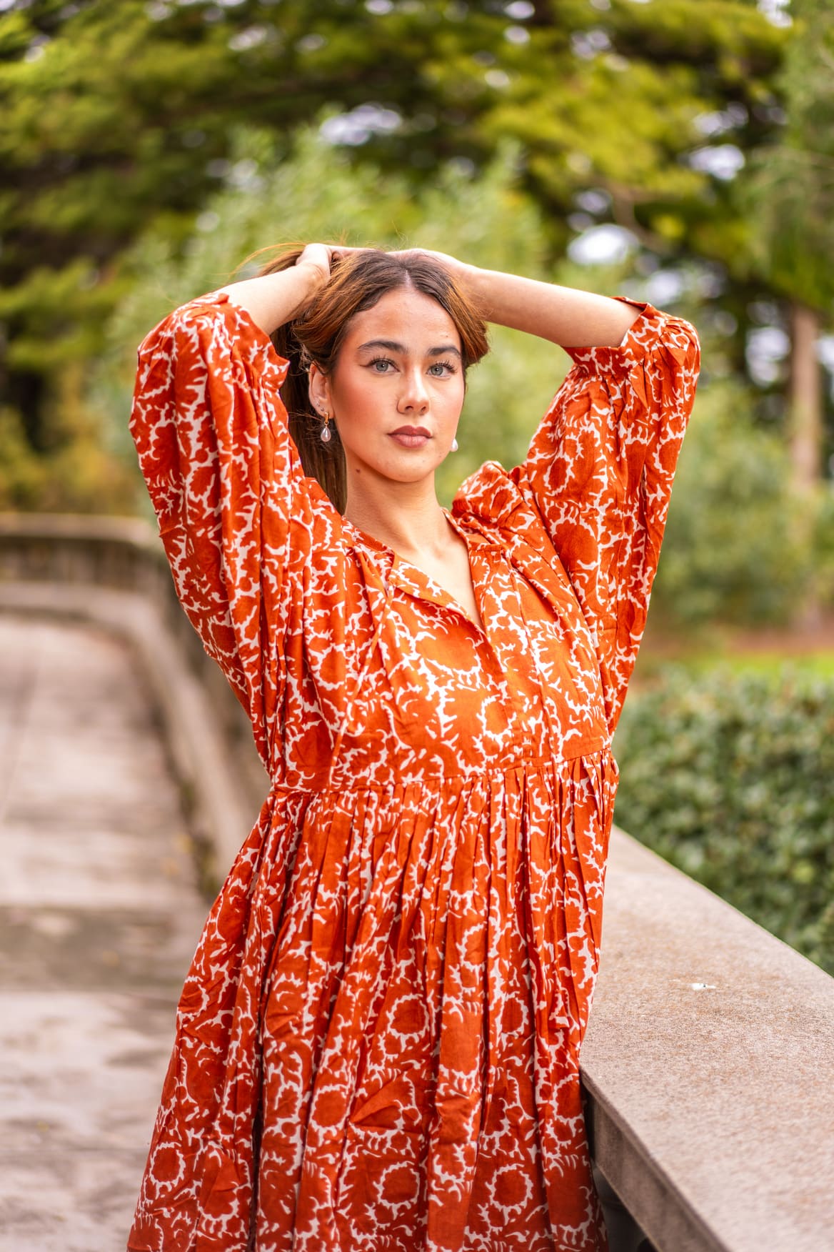 Mohini Midi Dress - Autumn Glow