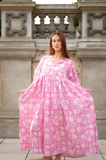 Mohini Midi Dress - Rosy Blush