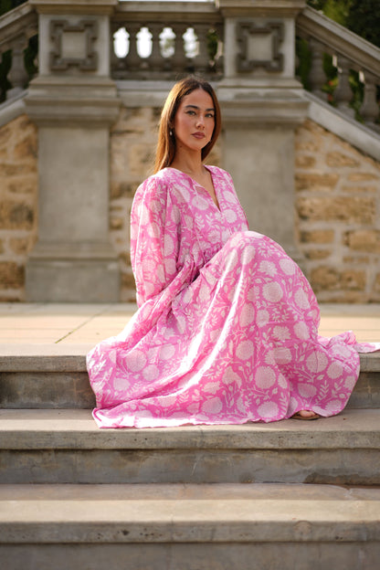 Mohini Midi Dress - Rosy Blush