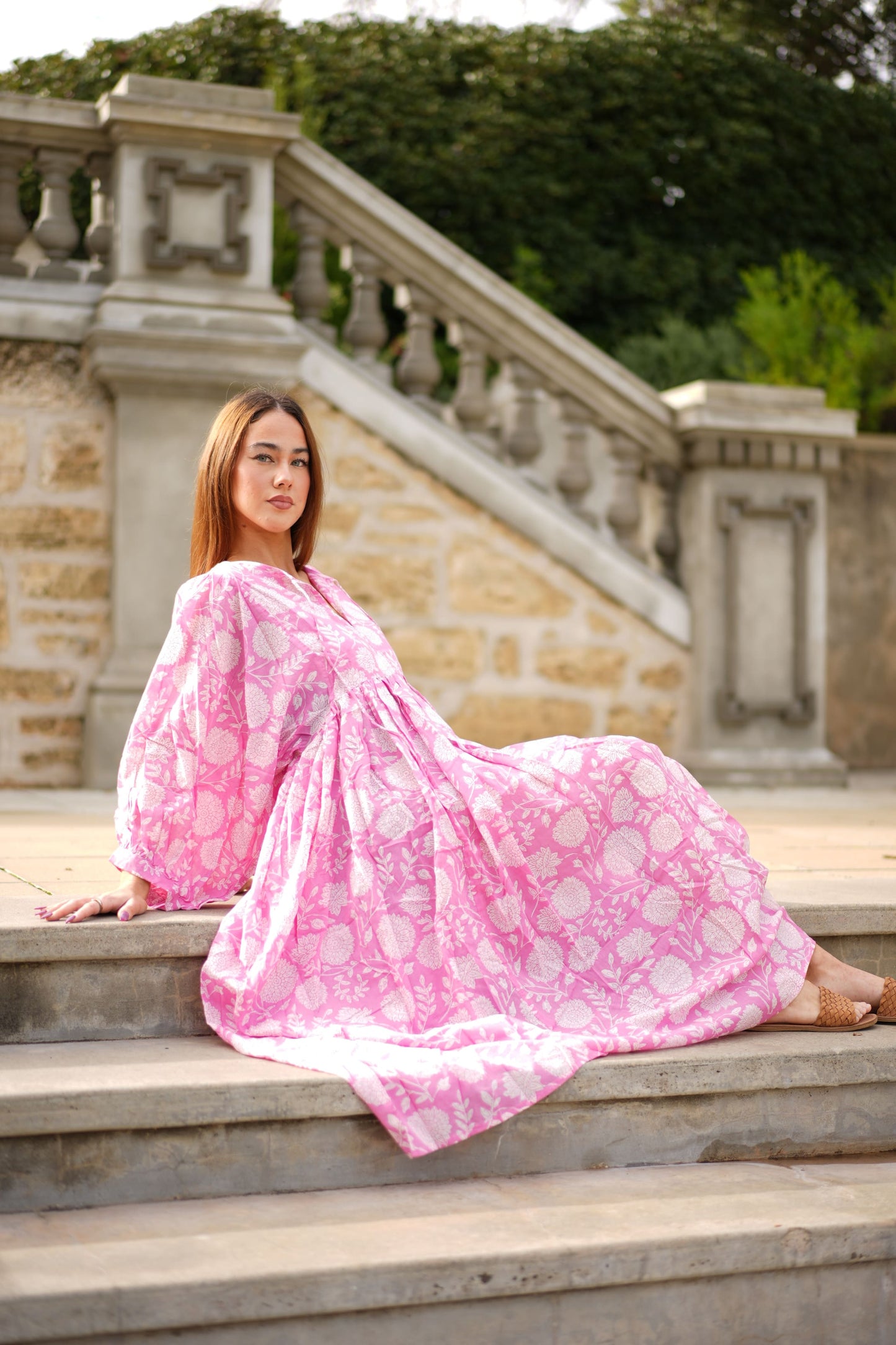 Mohini Midi Dress - Rosy Blush