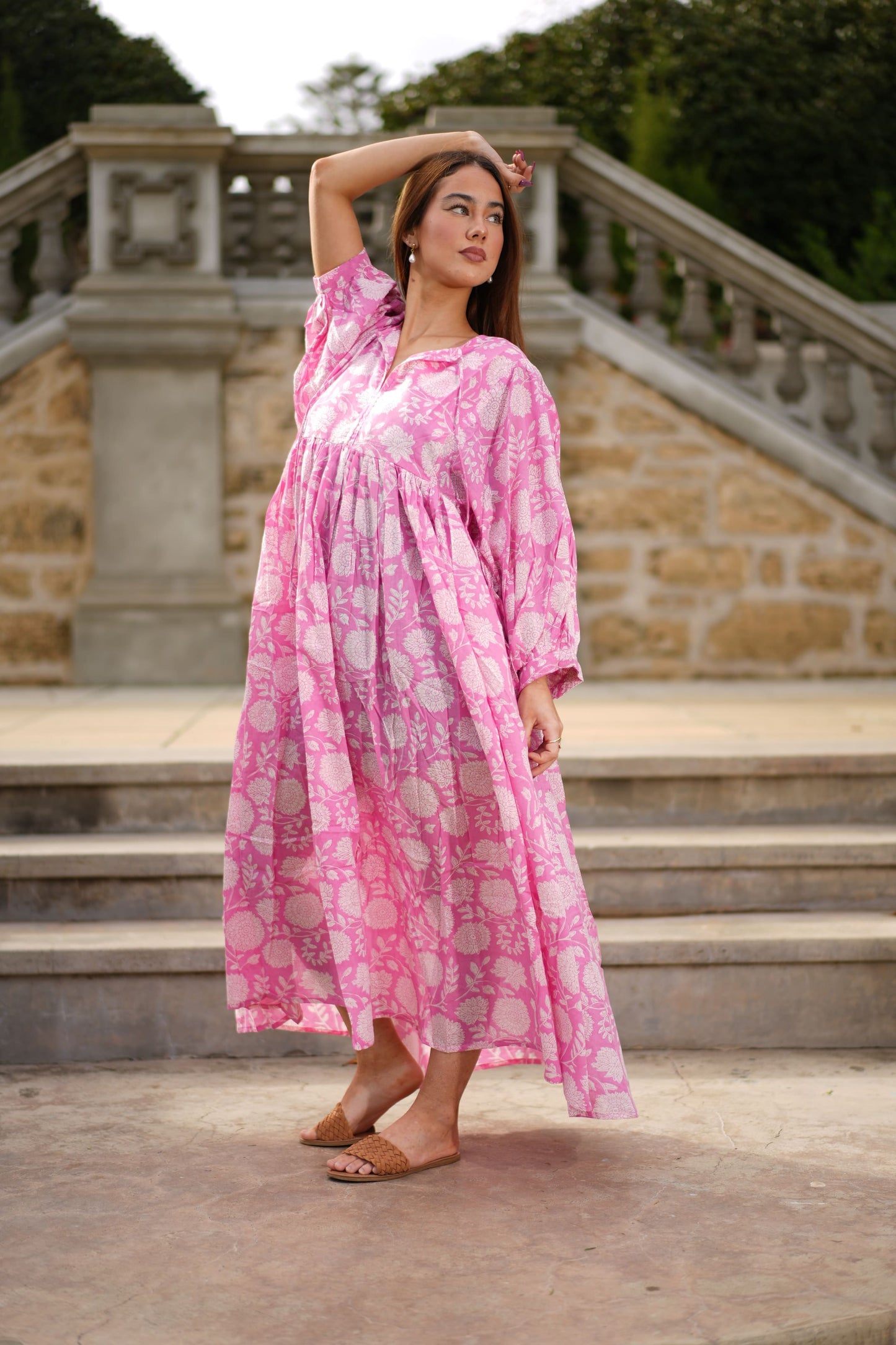 Mohini Midi Dress - Rosy Blush