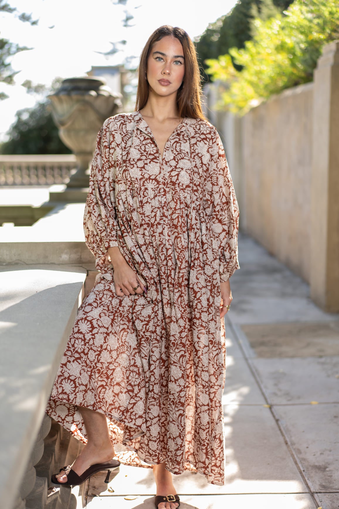 Mohini Midi Dress - Caramel Luxe