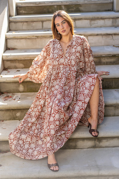 Mohini Midi Dress - Caramel Luxe