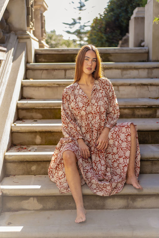 Mohini Midi Dress - Caramel Luxe