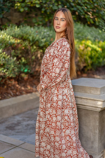 Mohini Midi Dress - Caramel Luxe