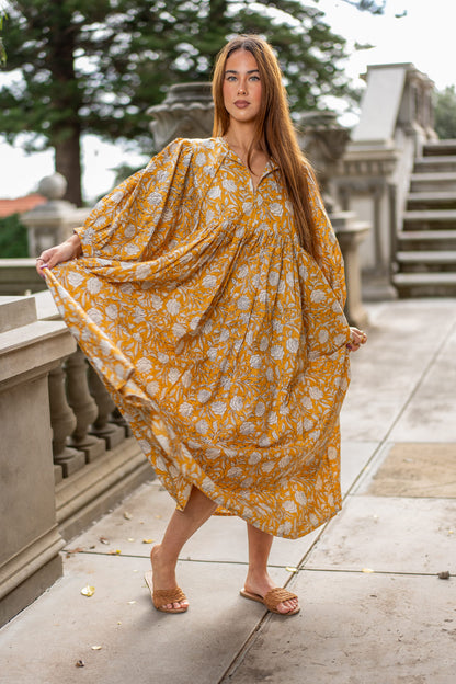 Mohini Midi Dress - Marigold Allure