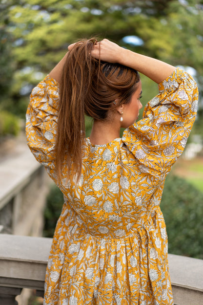 Mohini Midi Dress - Marigold Allure
