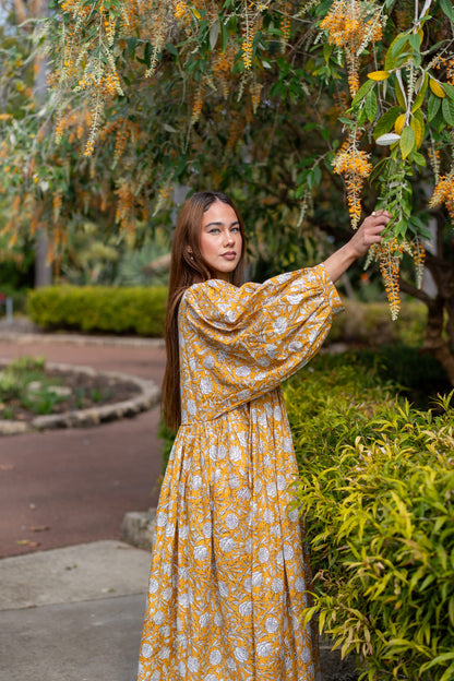 Mohini Midi Dress - Marigold Allure