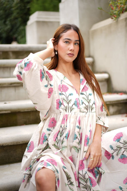 Mohini Midi Dress - Petal Whisper