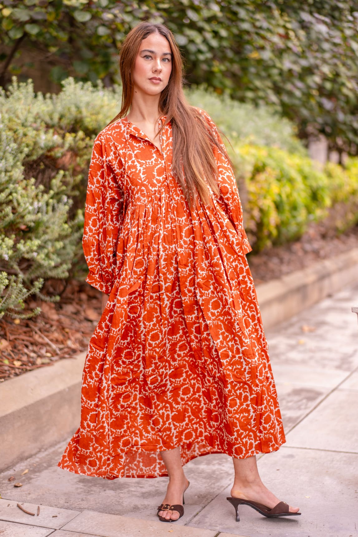 Mohini Midi Dress - Autumn Glow