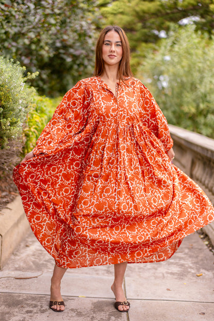 Mohini Midi Dress - Autumn Glow