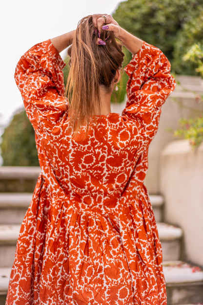 Mohini Midi Dress - Autumn Glow