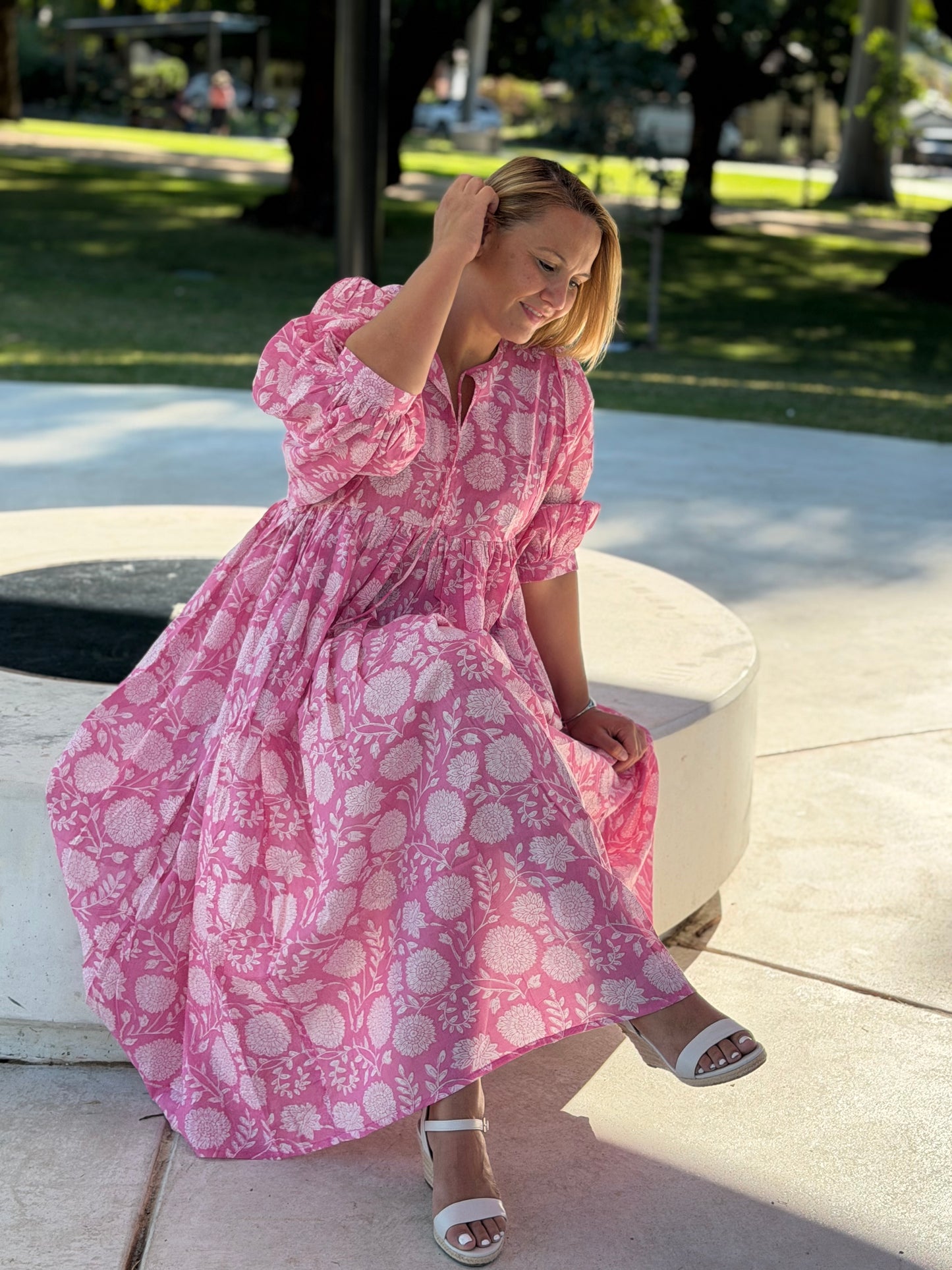 Mohini Midi Dress - Rosy Blush
