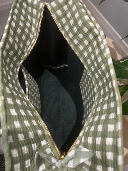 Tote Bag - Green Check Seed