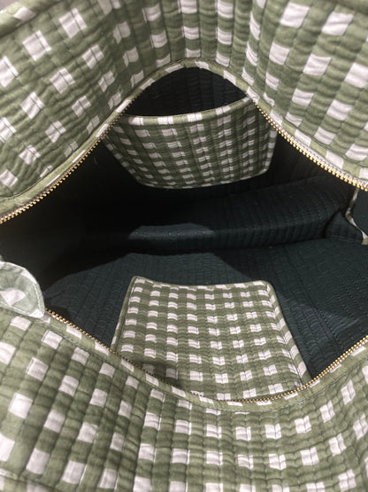 Tote Bag - Green Check Seed